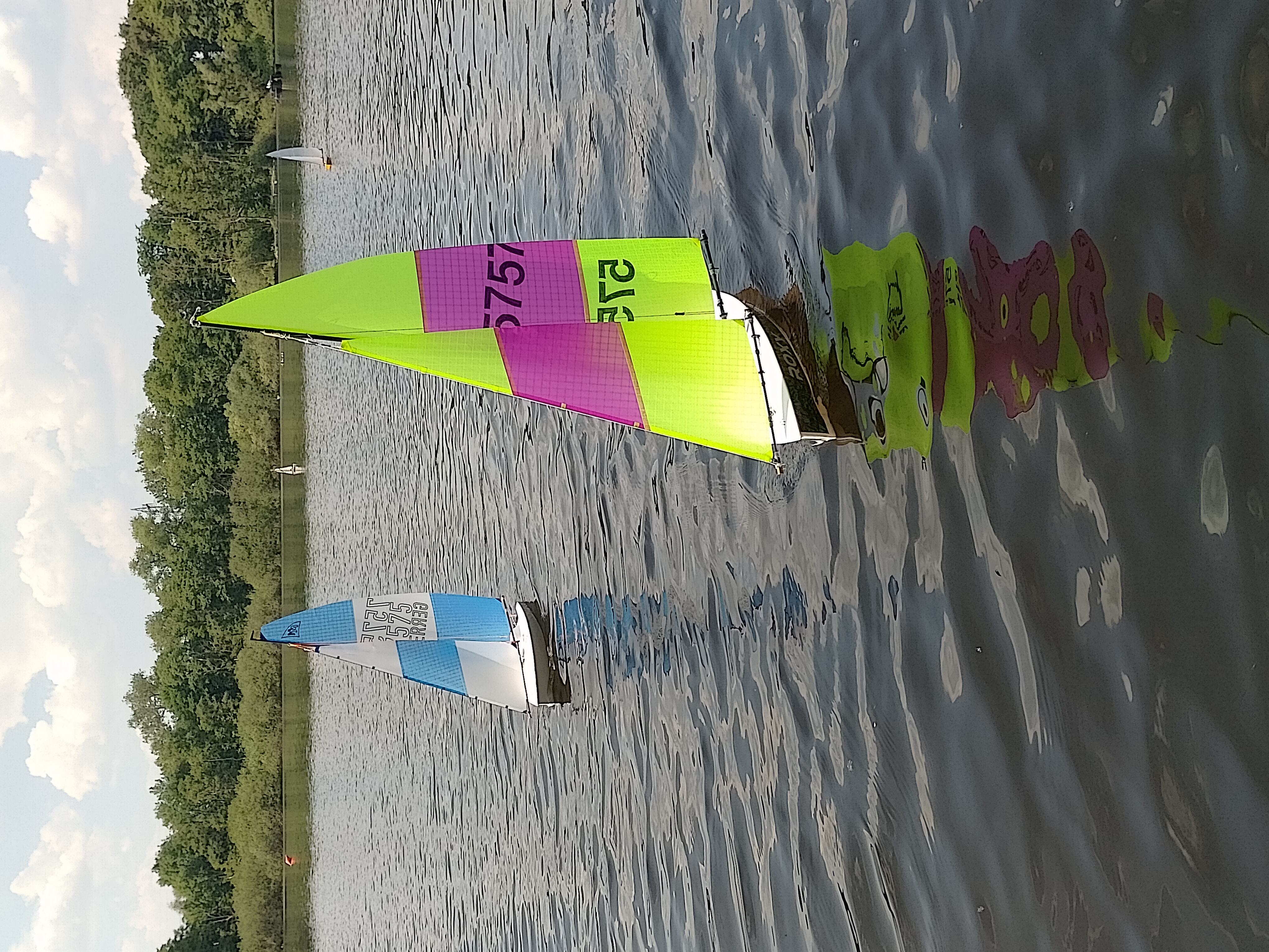 Ziel. Dann schwimmen gehen.  Dann neuer Start.